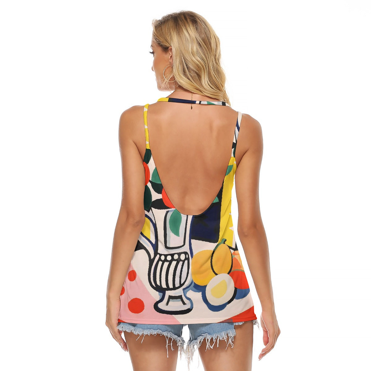 All-Over Print Women's Halter Top With Backless