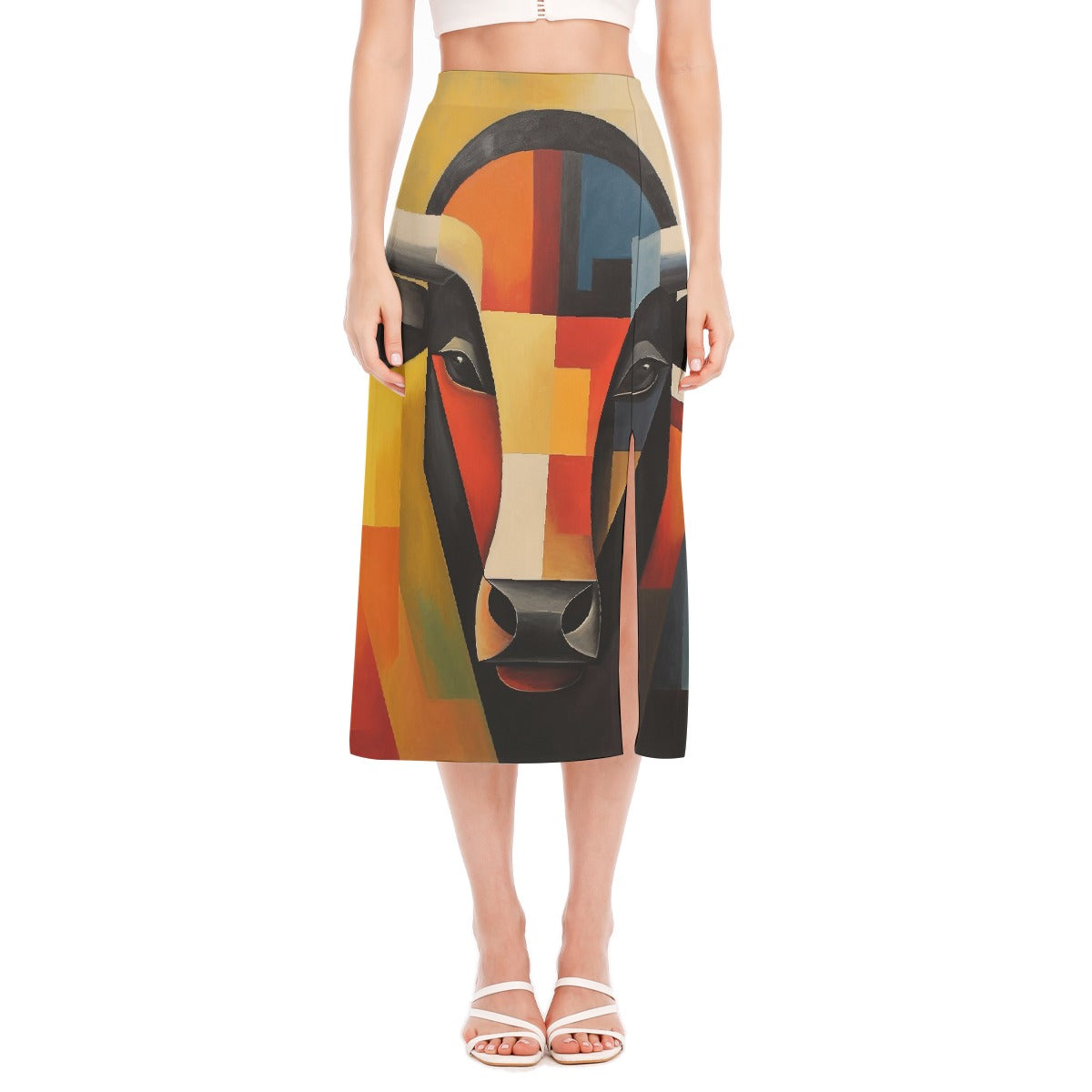 All-Over Print Women's High Slit Long Skirt