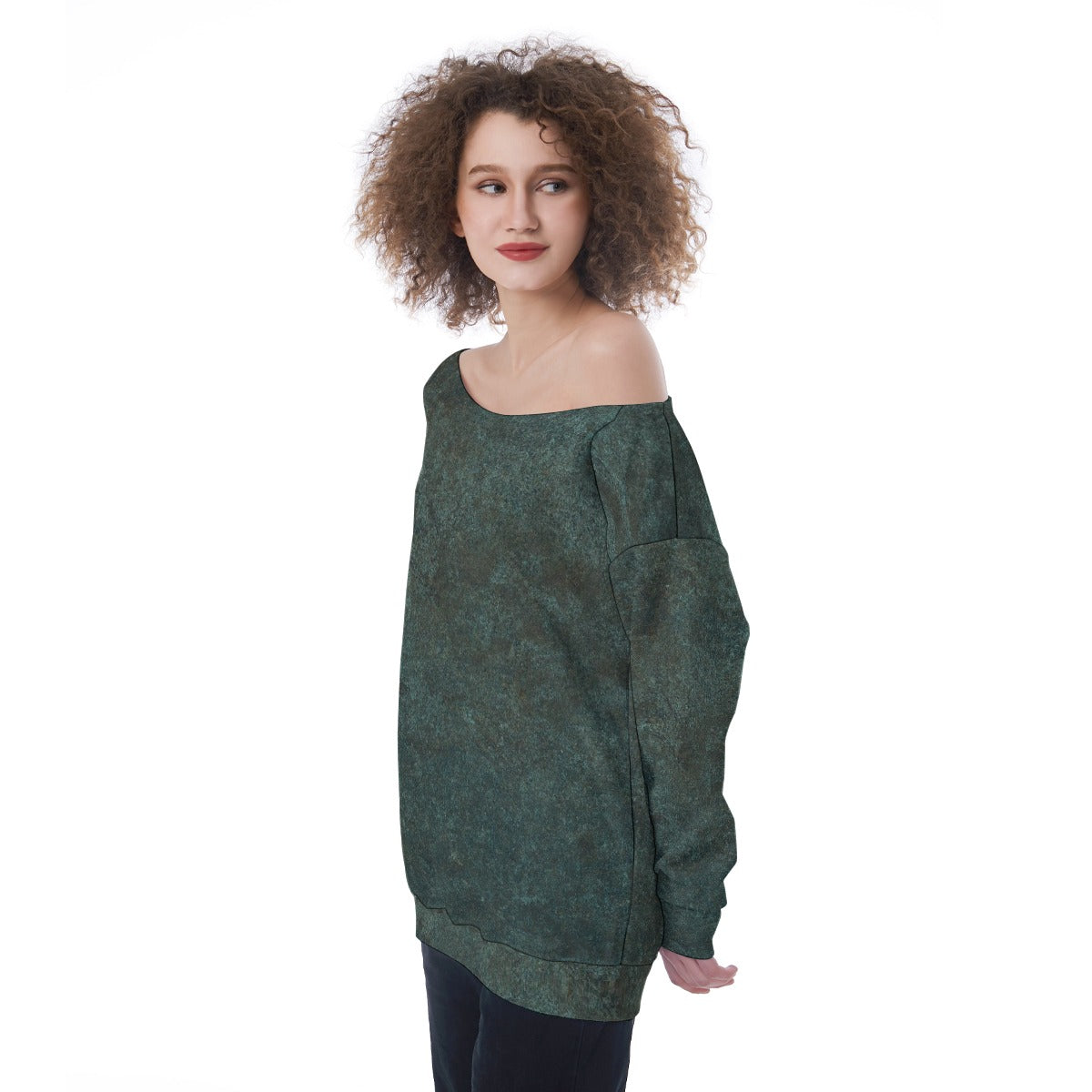 All-Over Print Oversized Women's Off-Shoulder Sweatshirt