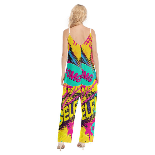 All-Over Print Women's Loose Cami Jumpsuit