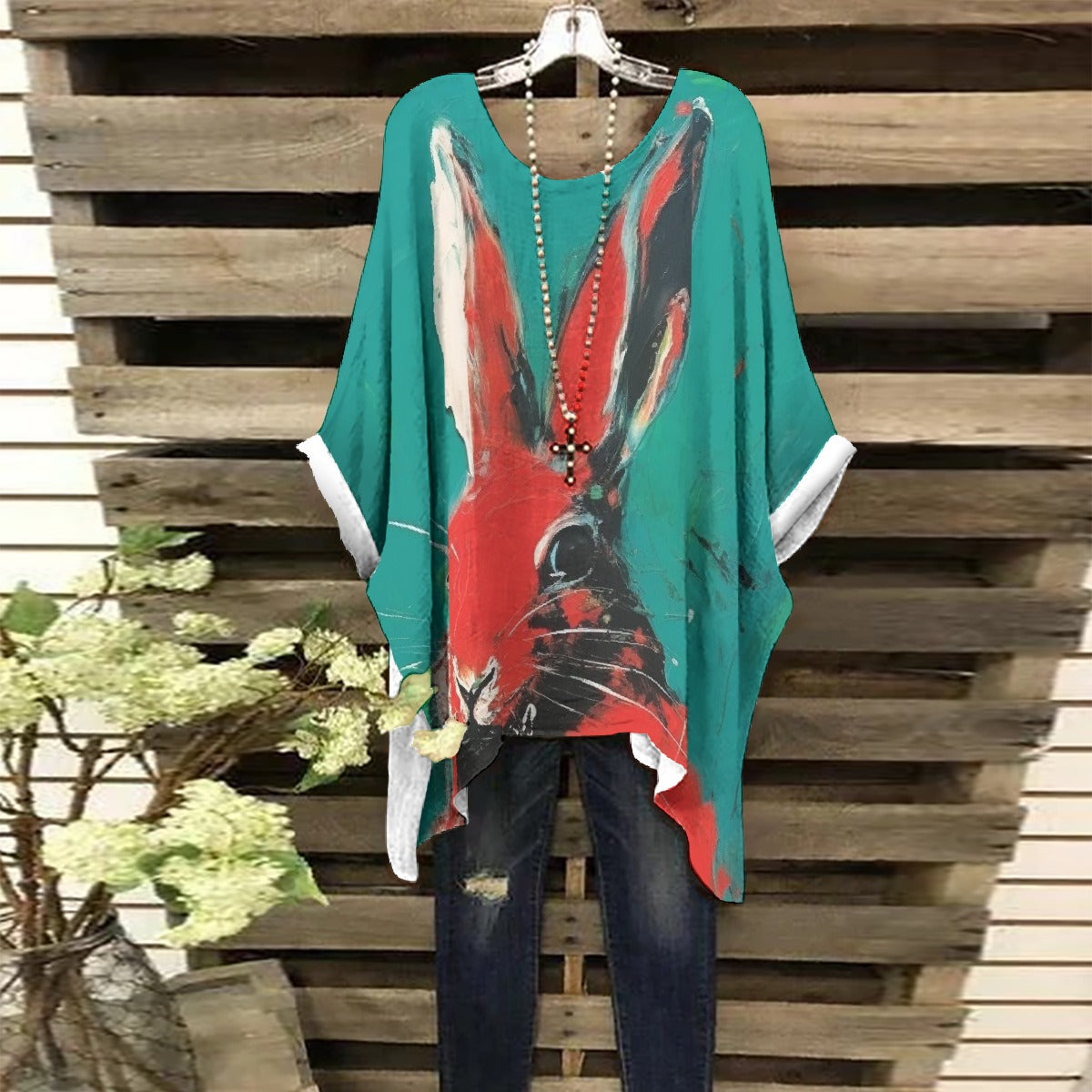 All-Over Print Women's Bat Sleeve Shirt