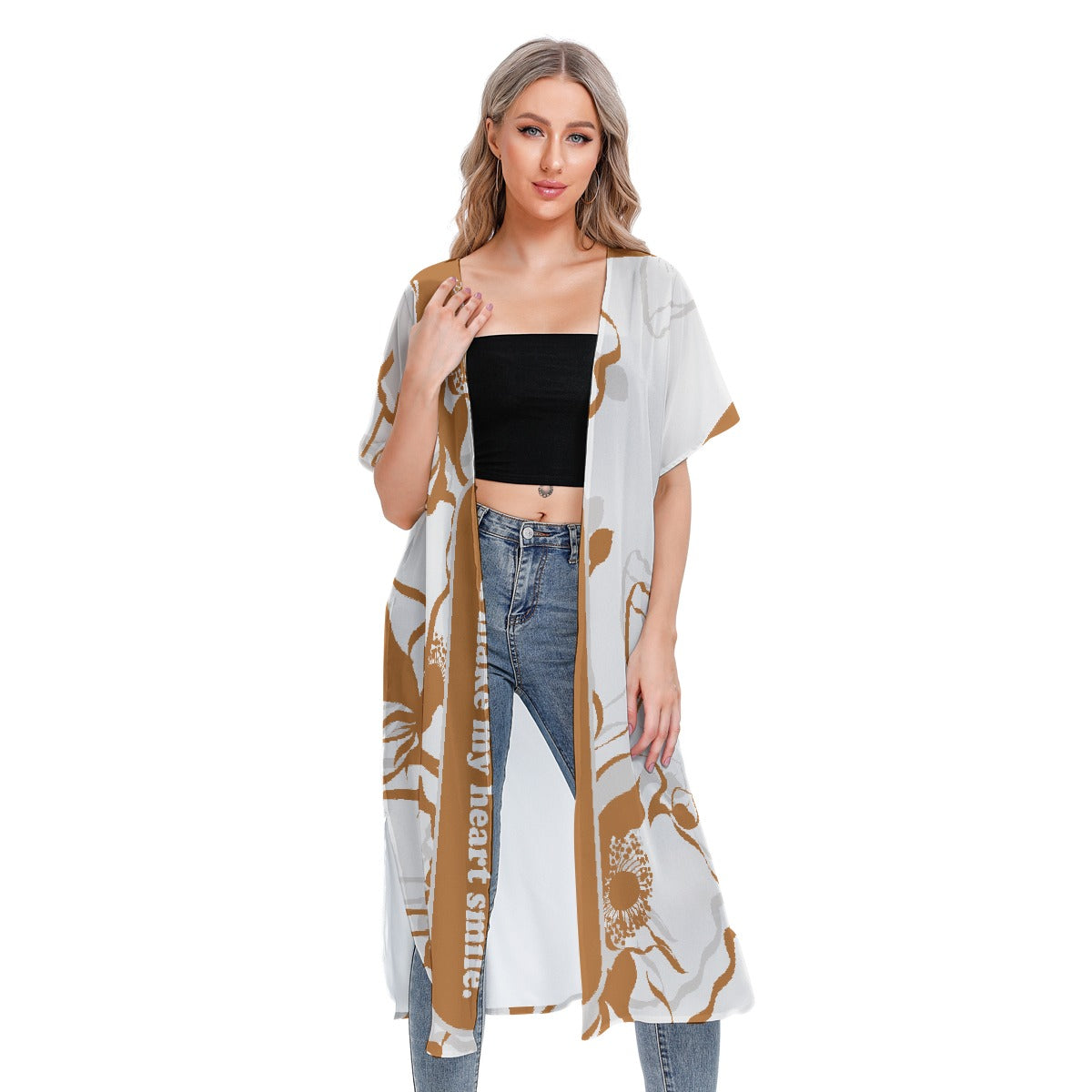 All-Over Print Women's Short Sleeve Cardigan