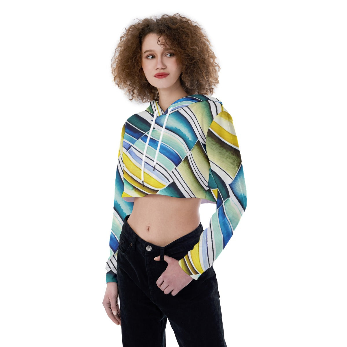 All-Over Print Women's Crop Top Hoodie