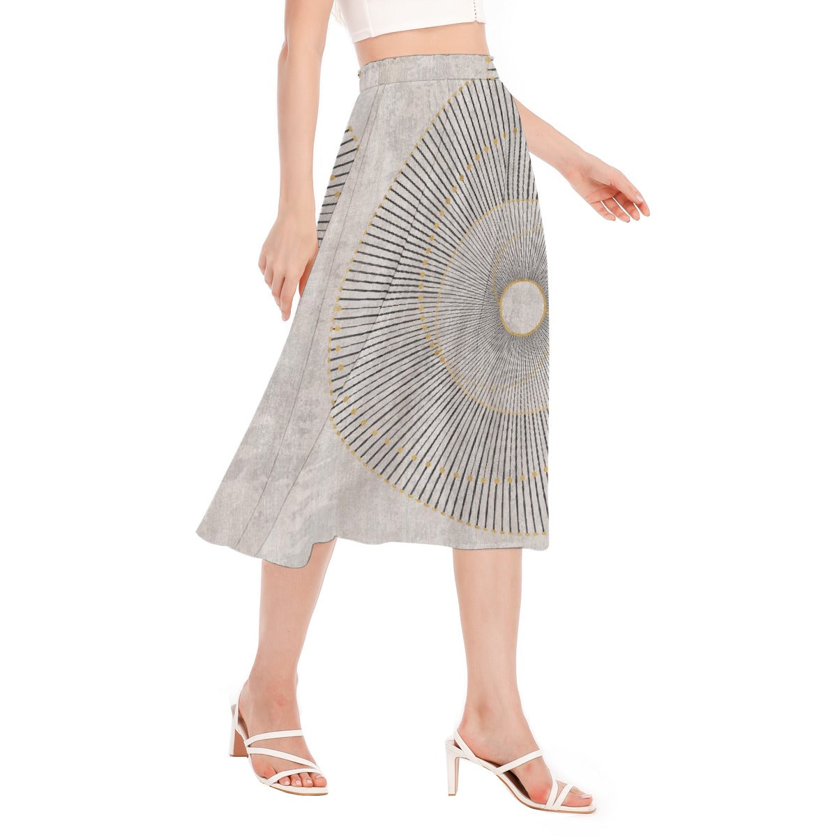 All-Over Print Women's Long Section Chiffon Skirt