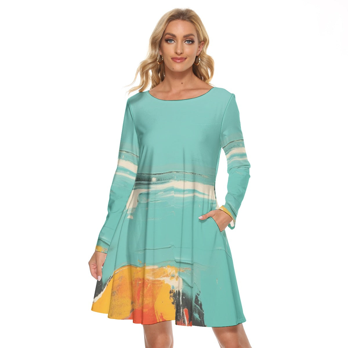 All-Over Print Women's Crew Neck Dress