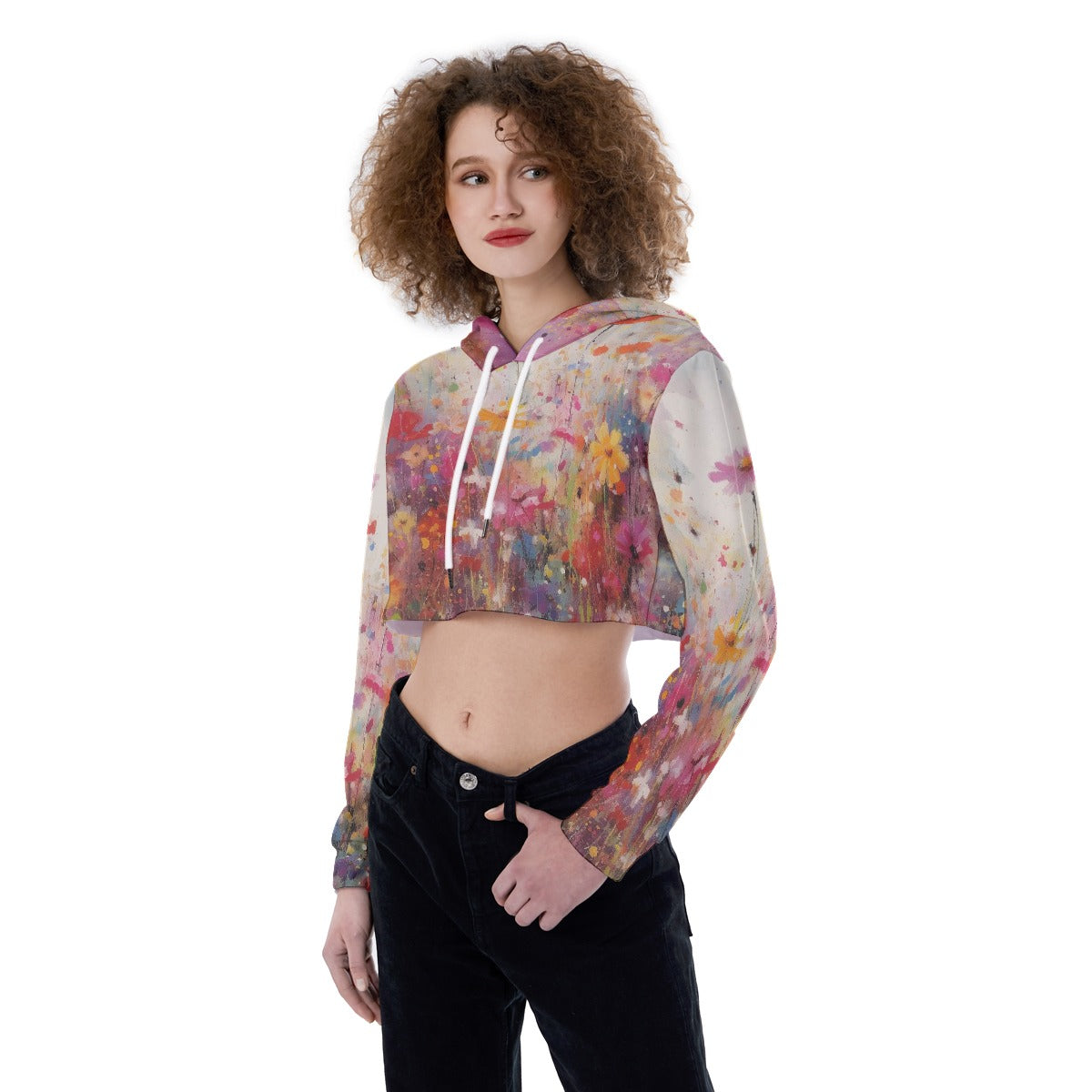 All-Over Print Women's Crop Top Hoodie