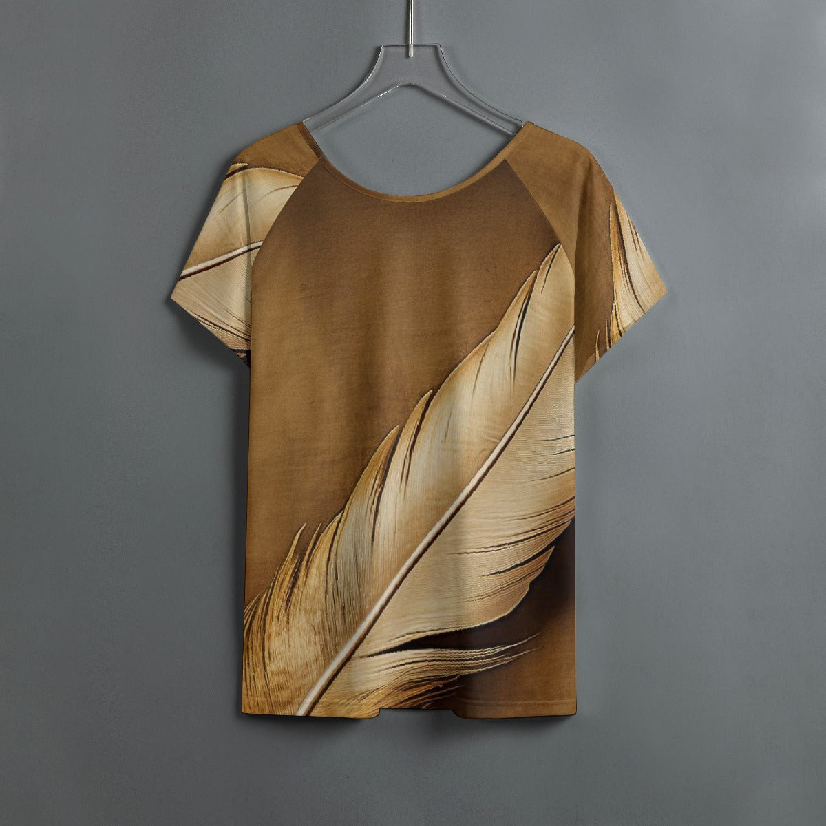 All-Over Print Women's Round Neck T-shirt With Raglan Sleeve