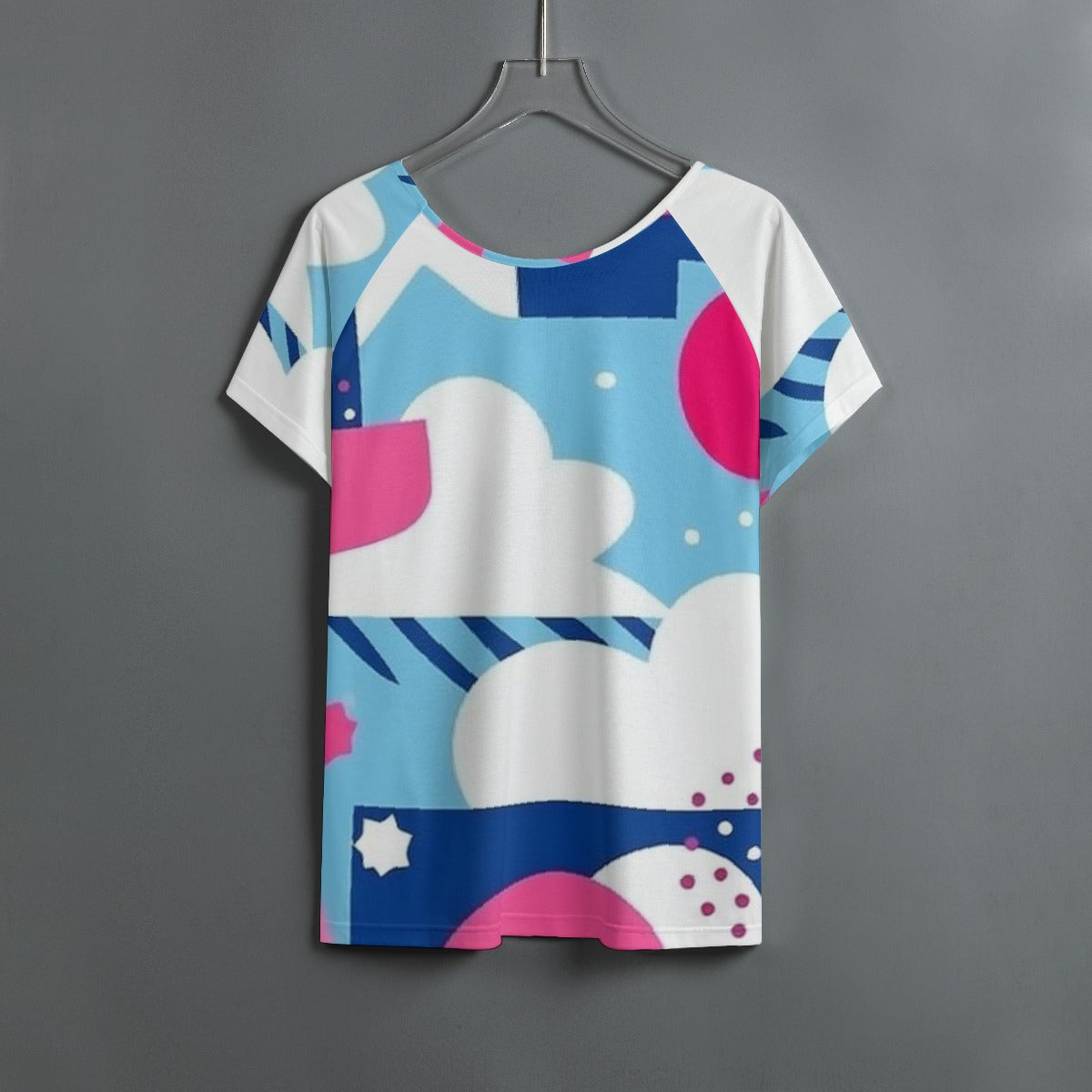 All-Over Print Women's Round Neck T-shirt With Raglan Sleeve