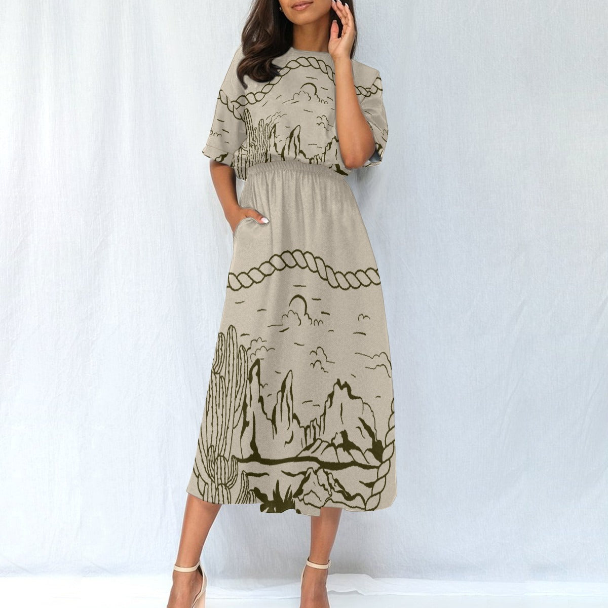 All-Over Print Women's Elastic Waist Dress
