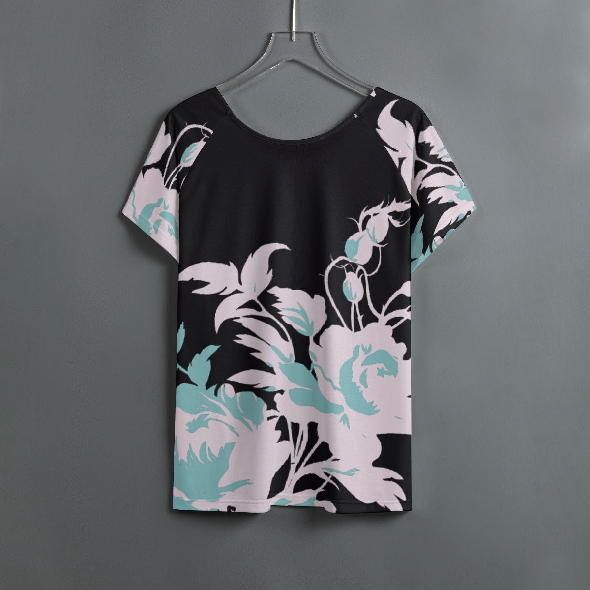 All-Over Print Women's Round Neck T-shirt With Raglan Sleeve