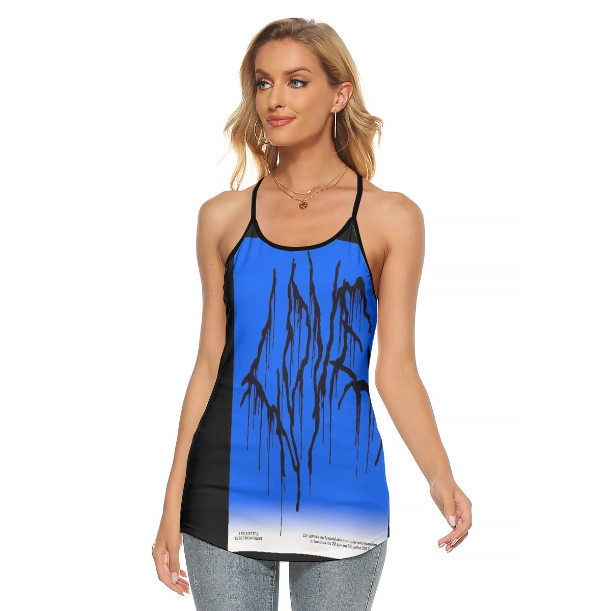 All-Over Print Women's Criss-Cross Open Back Tank Top