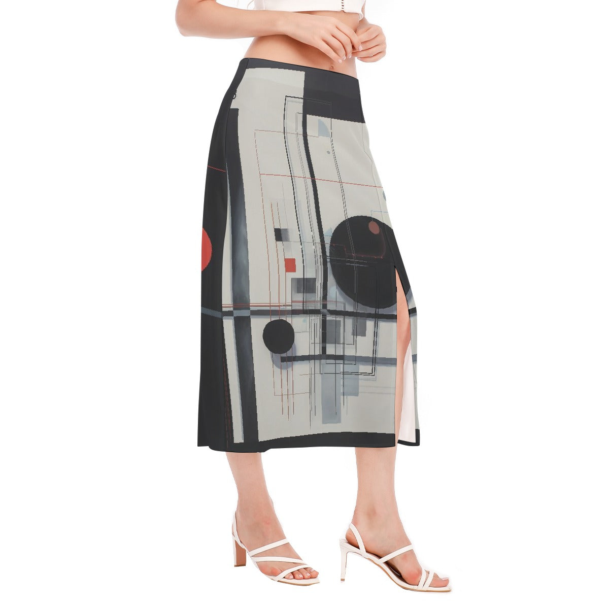 All-Over Print Women's High Slit Long Skirt