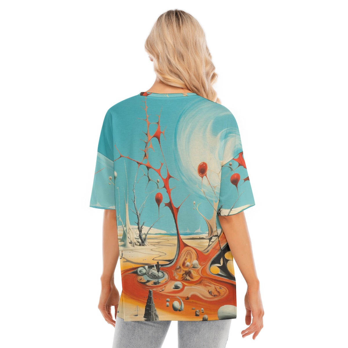 All-Over Print Women's Short Sleeves T-shirt With Hem Split