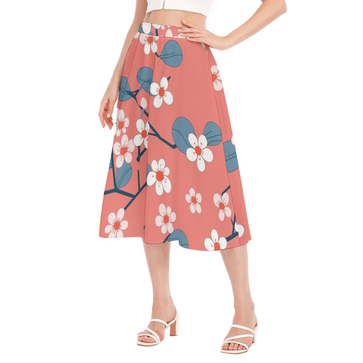 All-Over Print Women's Long Section Chiffon Skirt