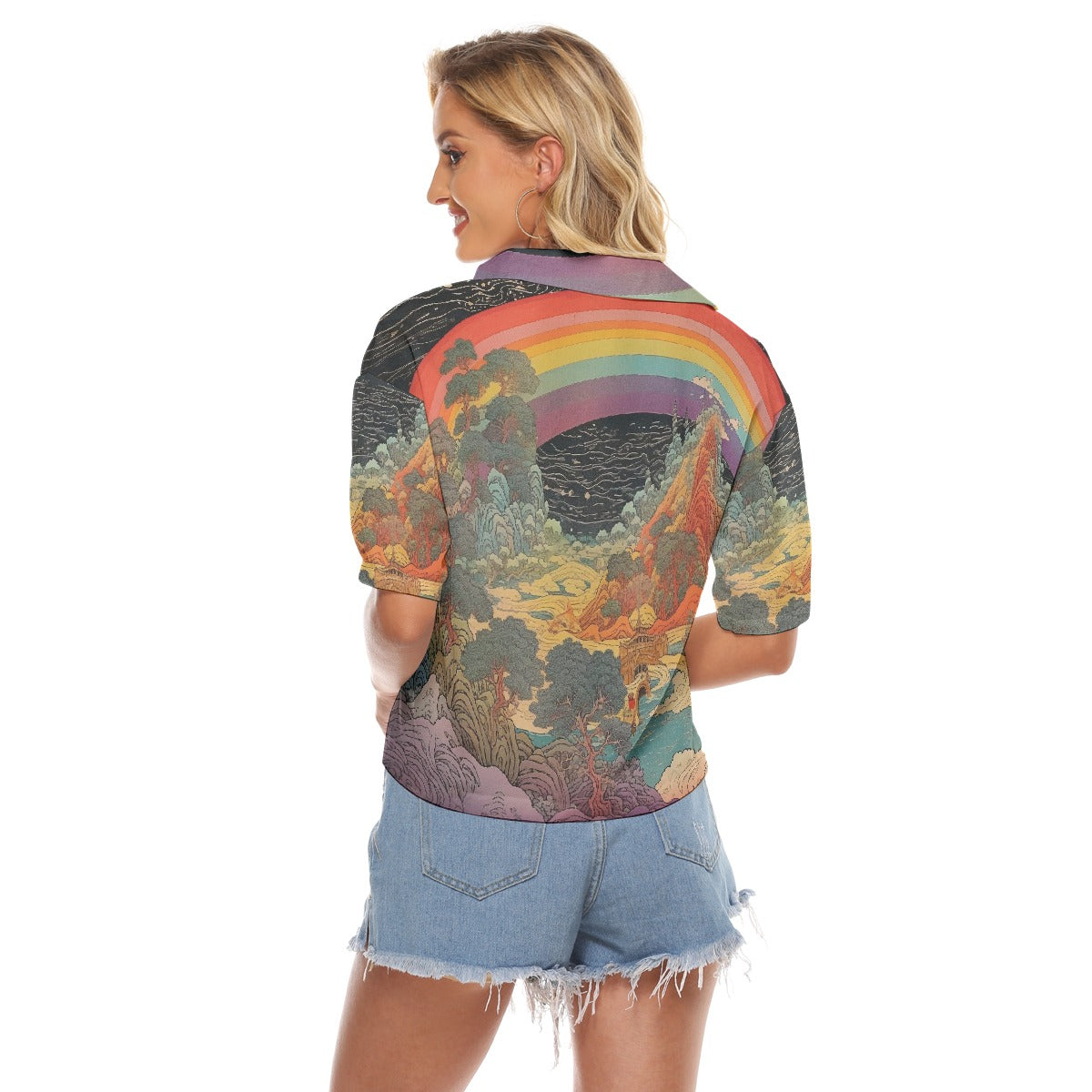 All-Over Print Women's V-neck Shirts