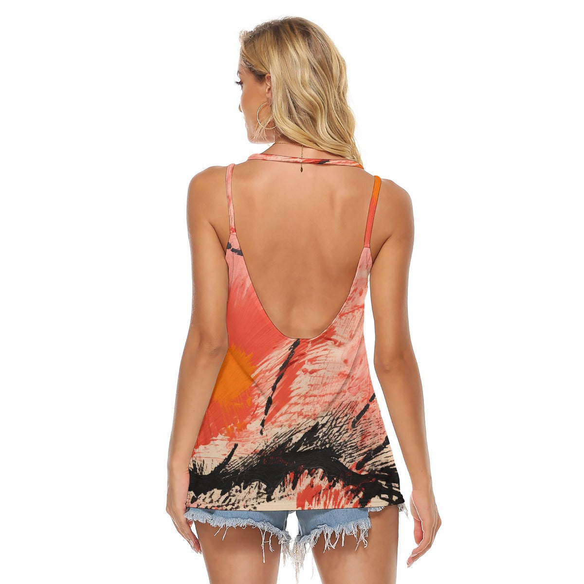 All-Over Print Women's Halter Top With Backless