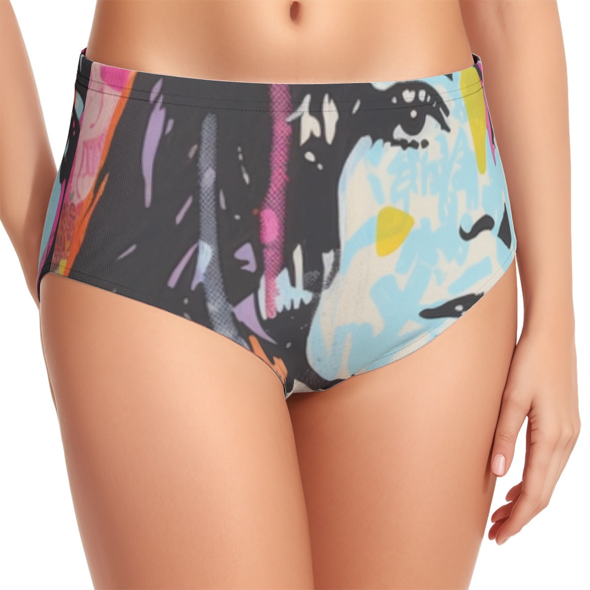 All-Over Print Women's Swimsuit Set With Halter