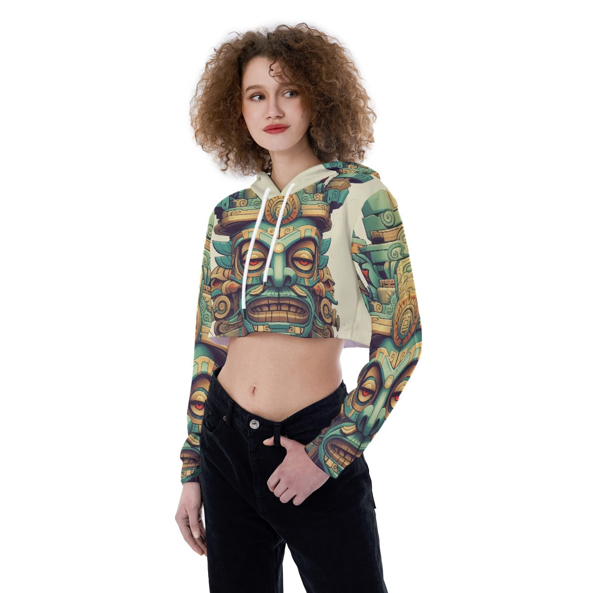 All-Over Print Women's Crop Top Hoodie