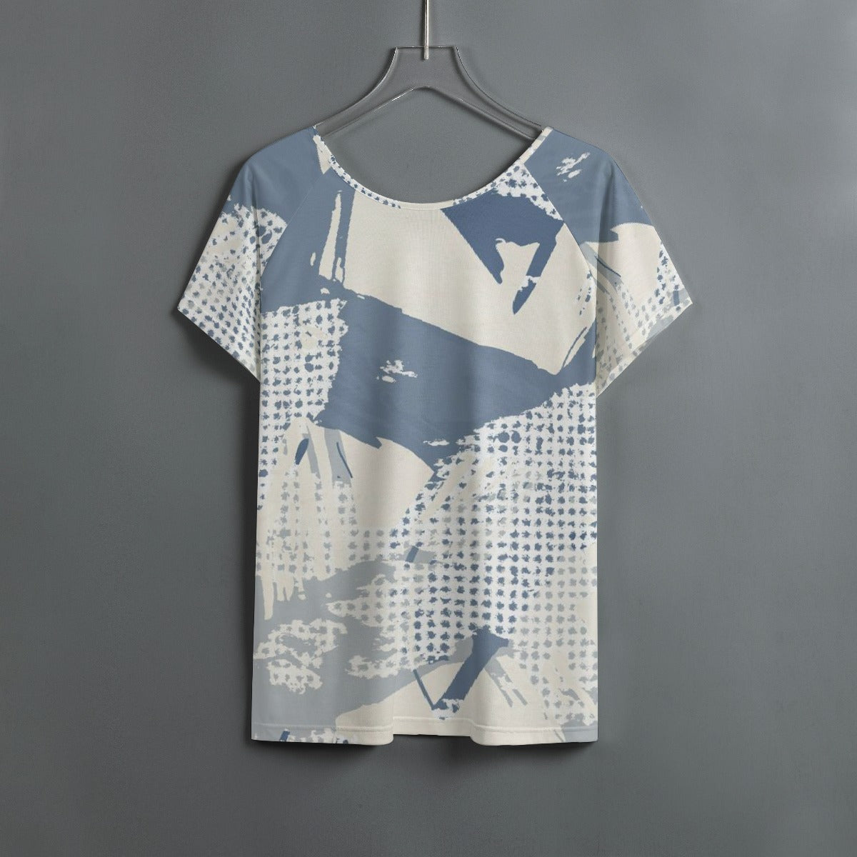 All-Over Print Women's Round Neck T-shirt With Raglan Sleeve