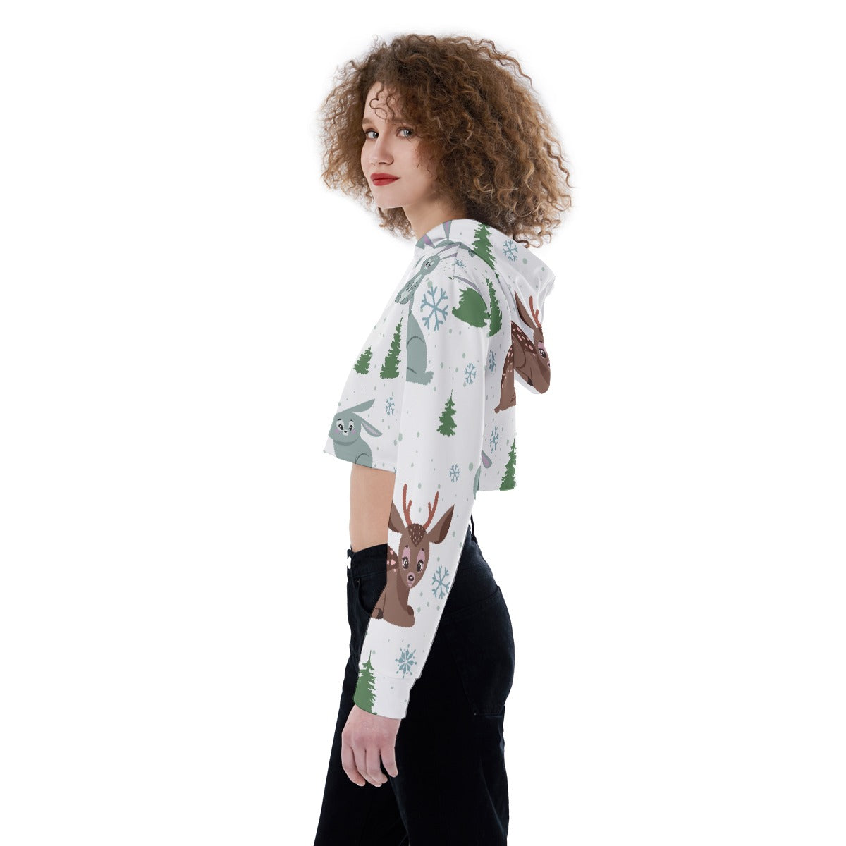All-Over Print Women's Crop Top Hoodie