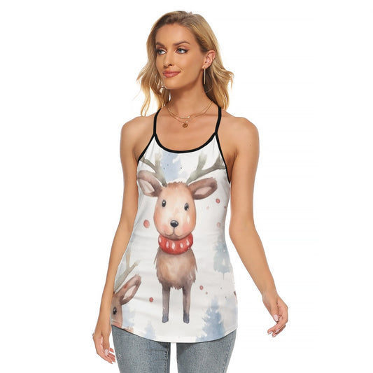 All-Over Print Women's Criss-Cross Open Back Tank Top