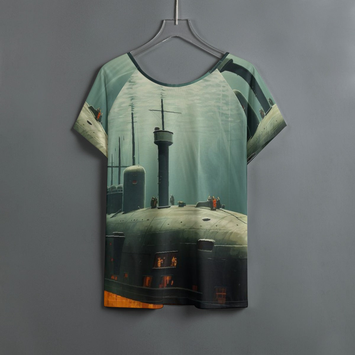 All-Over Print Women's Round Neck T-shirt With Raglan Sleeve
