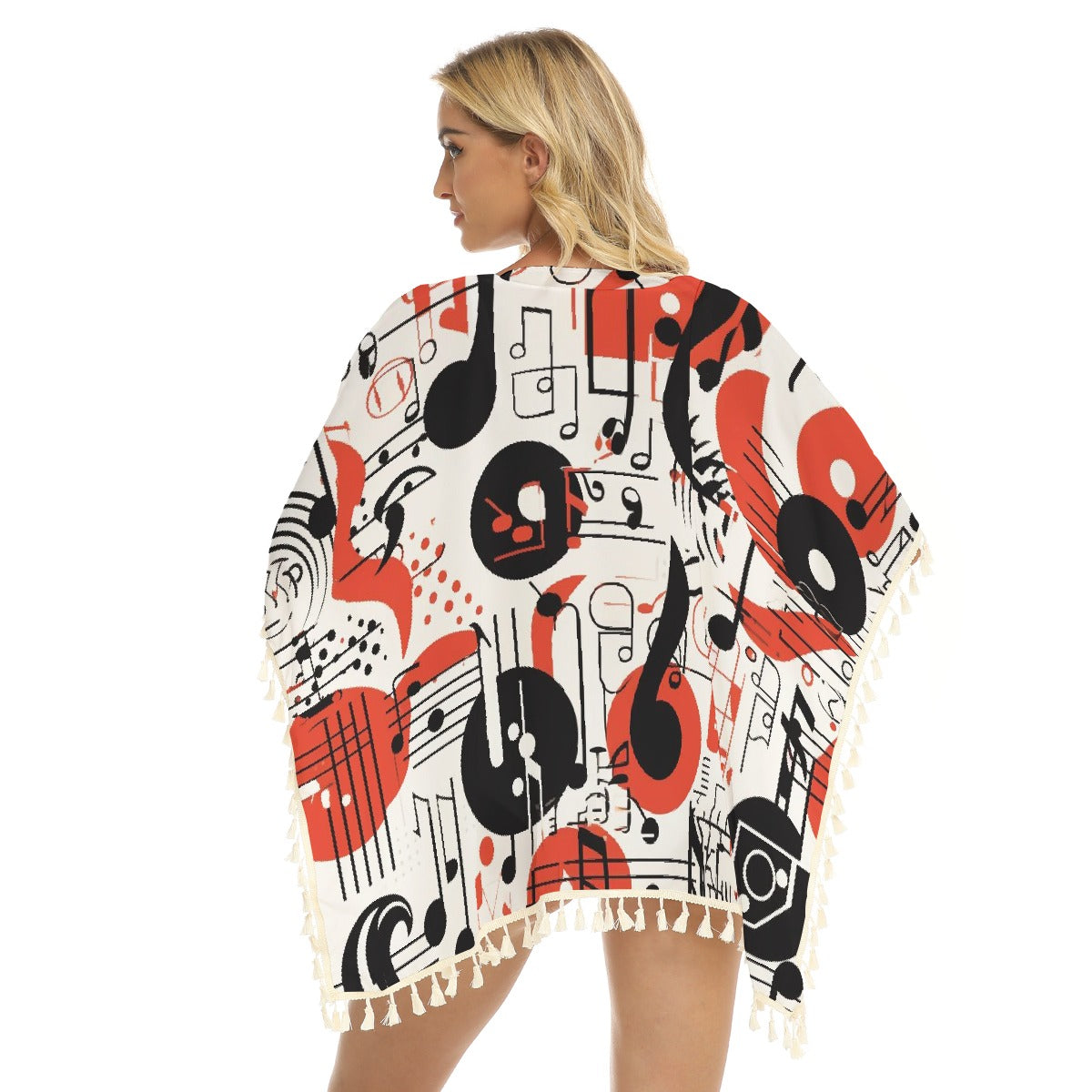 All-Over Print Women's Square Fringed Shawl