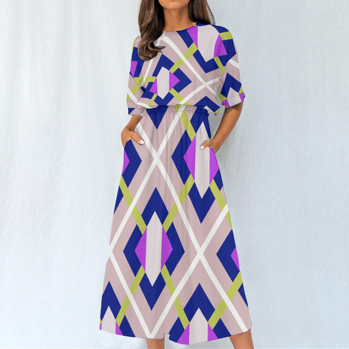 All-Over Print Women's Elastic Waist Dress