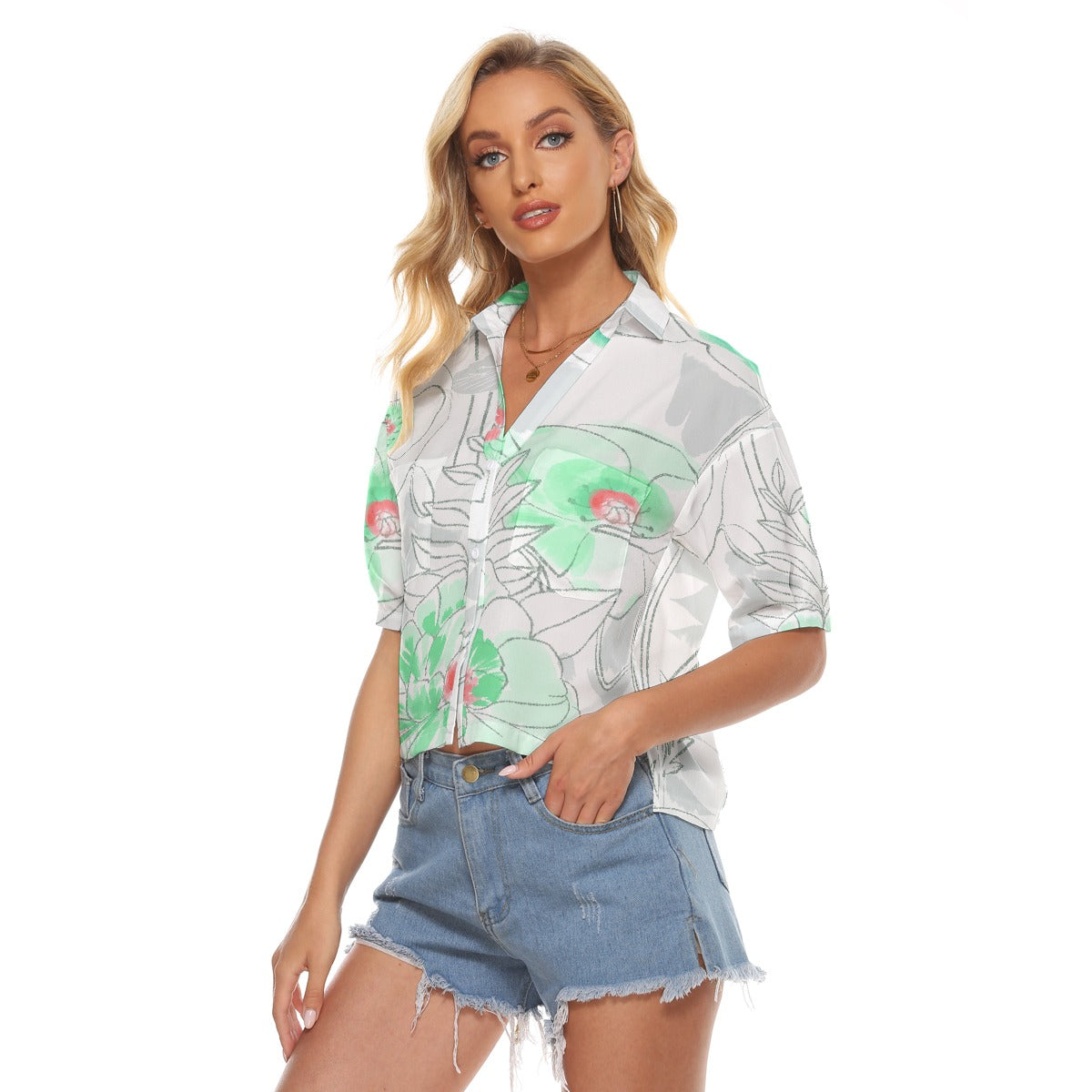 All-Over Print Women's V-neck Shirts