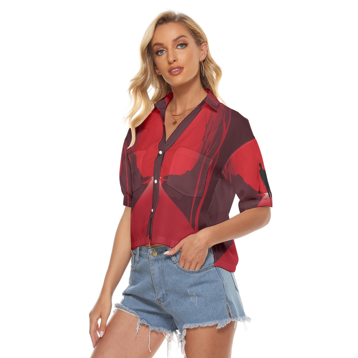 All-Over Print Women's V-neck Shirts