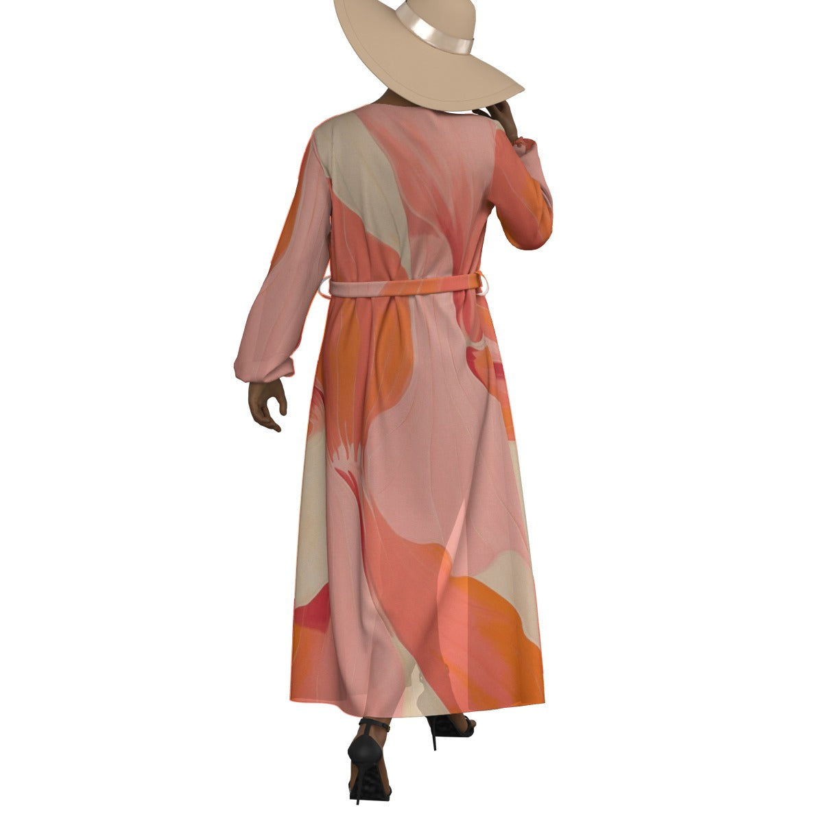 All-Over Print Women's Lace-up Chiffon Robe