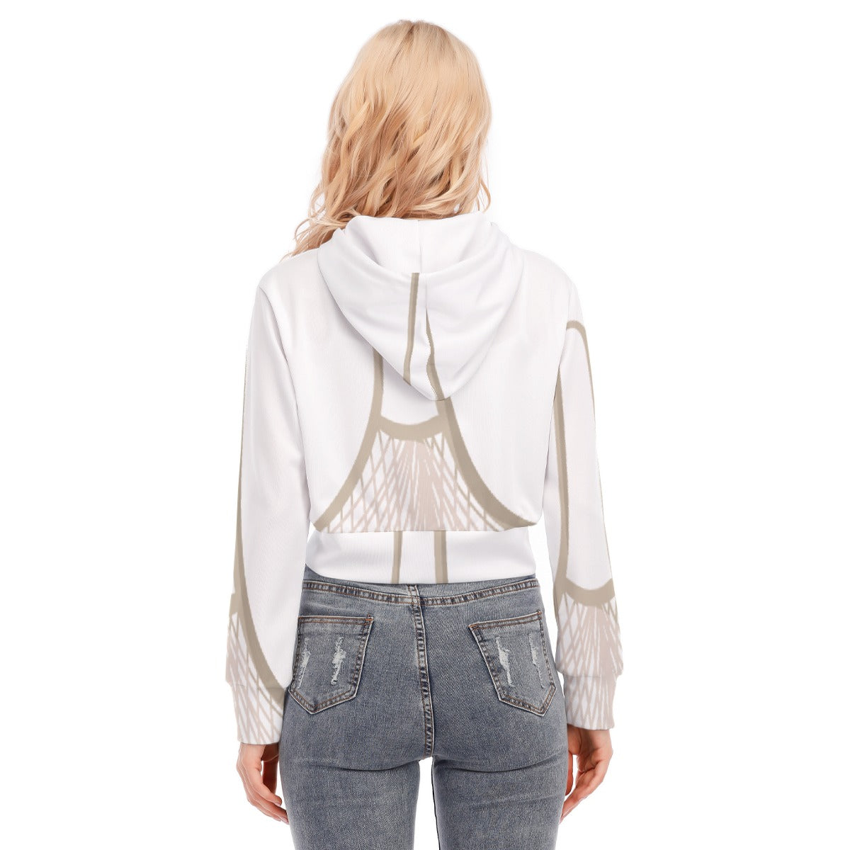 All-Over Print Women's Crop Top Hoodie With Zipper Closure