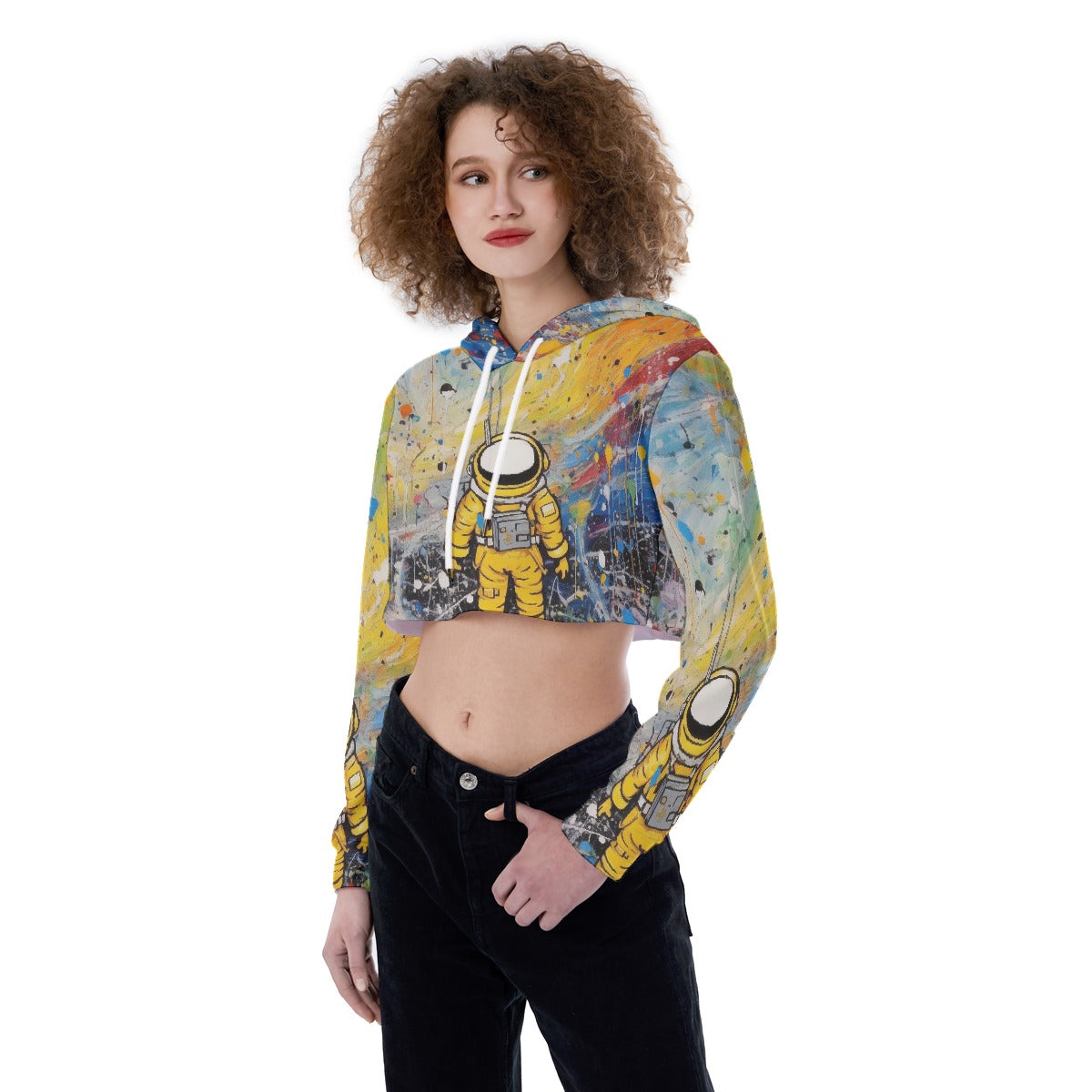 All-Over Print Women's Crop Top Hoodie