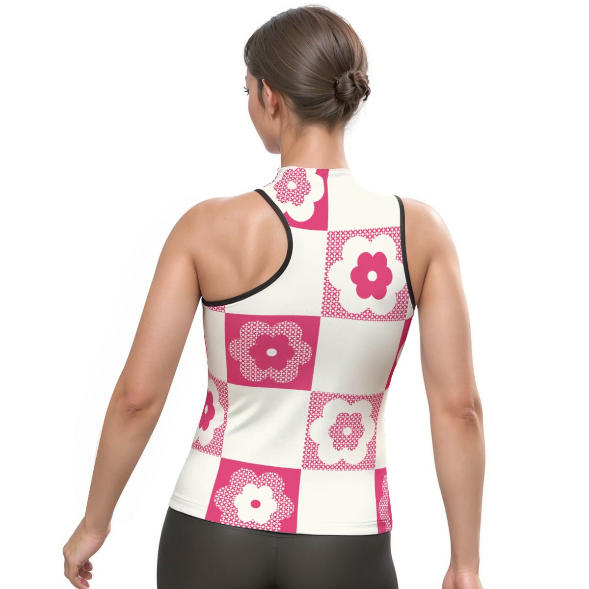 All-Over Print Women's Halter Sleeveless Asymmetrical Tank Top