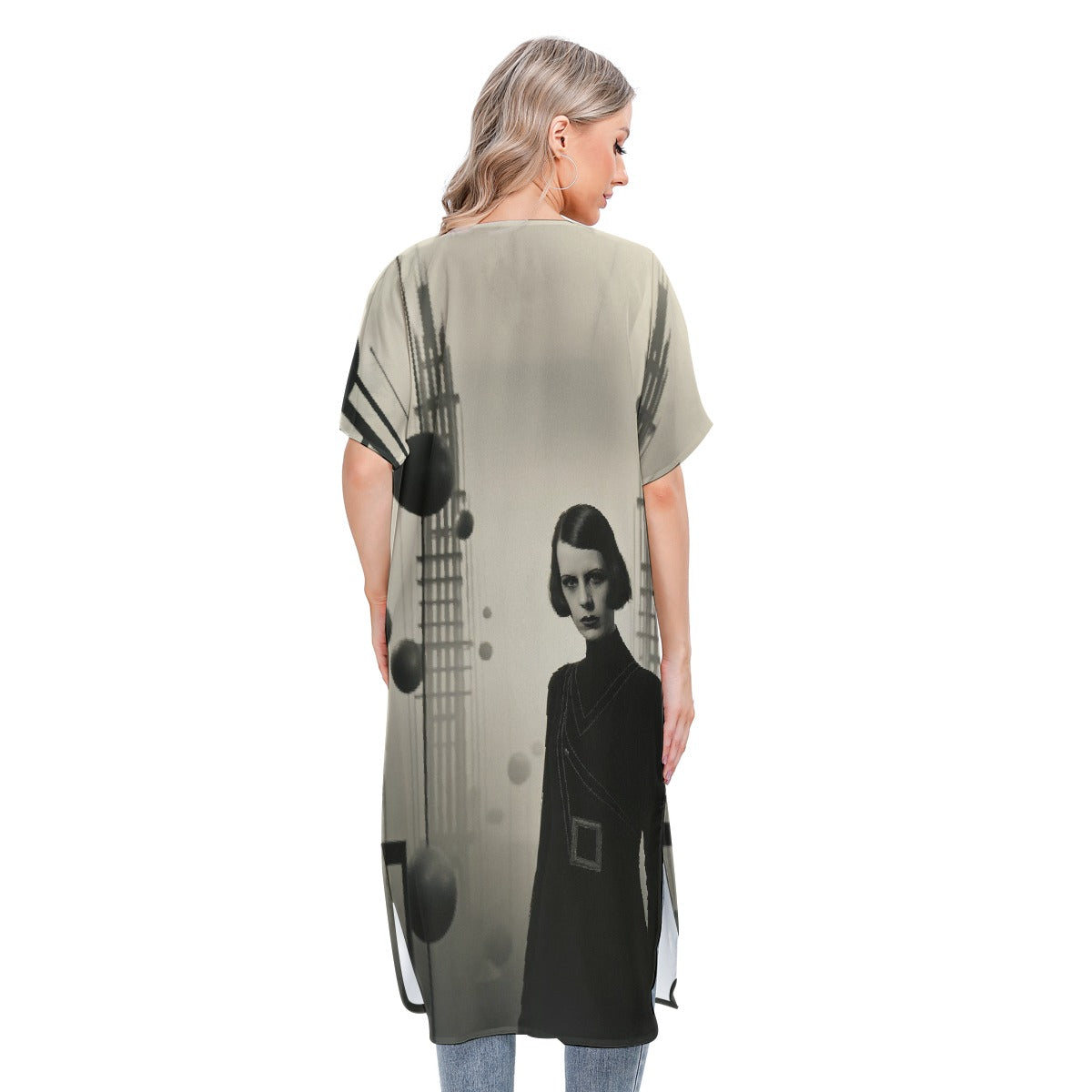 All-Over Print Women's Short Sleeve Cardigan