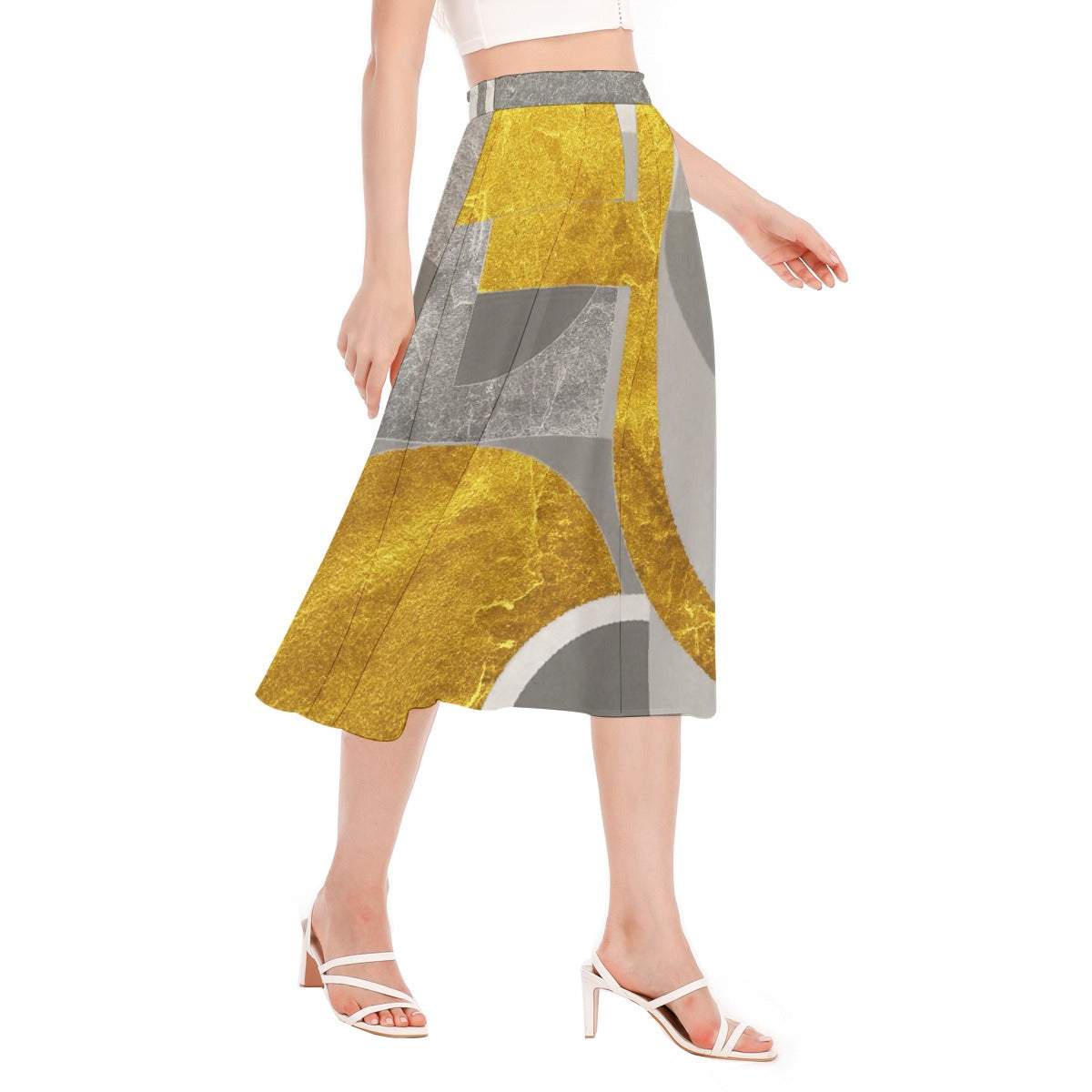 All-Over Print Women's Long Section Chiffon Skirt