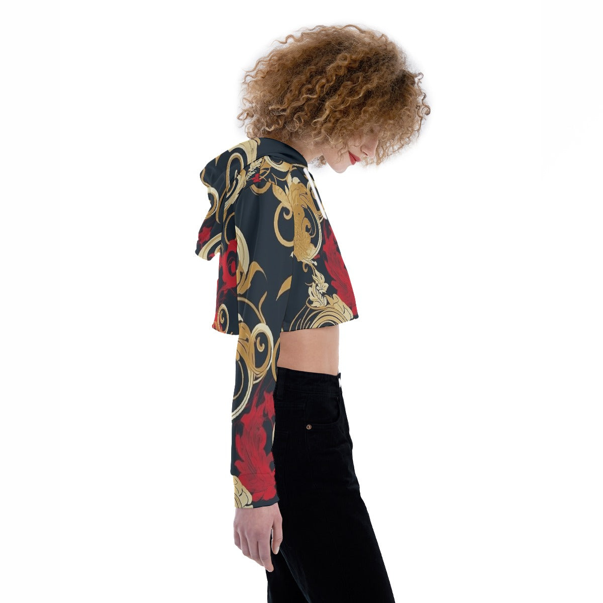 All-Over Print Women's Crop Top Hoodie