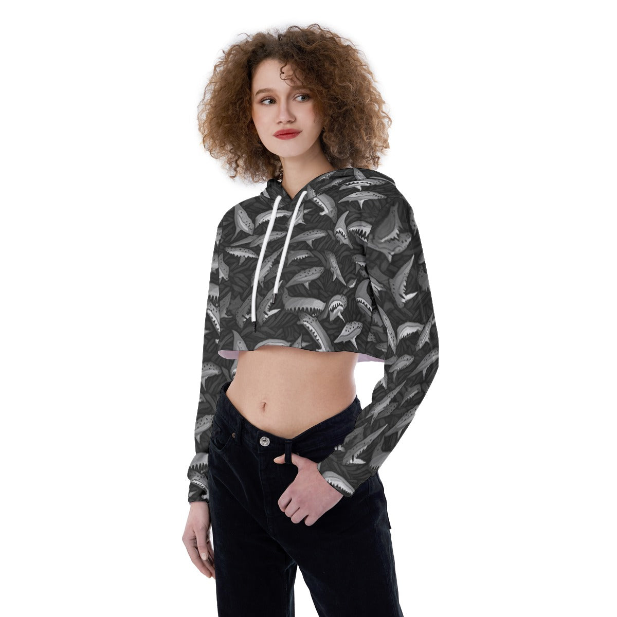 All-Over Print Women's Crop Top Hoodie