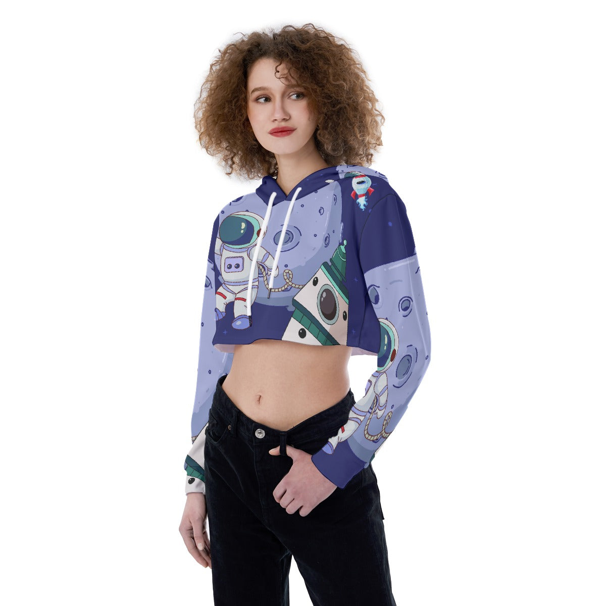 All-Over Print Women's Crop Top Hoodie