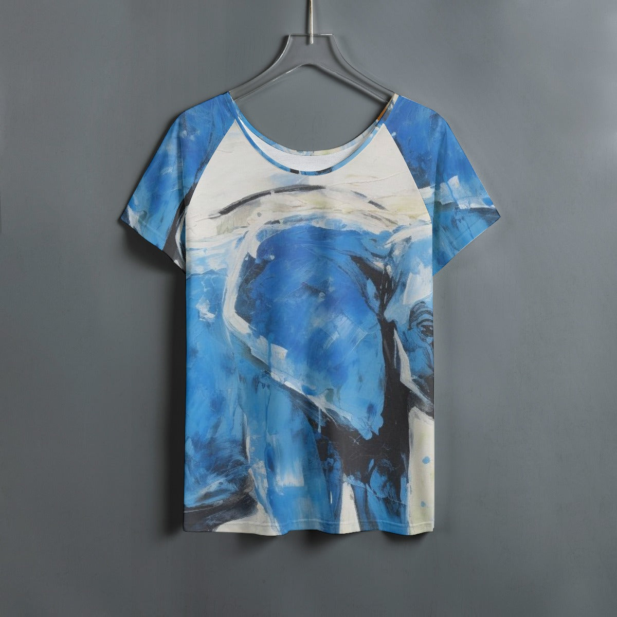 All-Over Print Women's Round Neck T-shirt With Raglan Sleeve