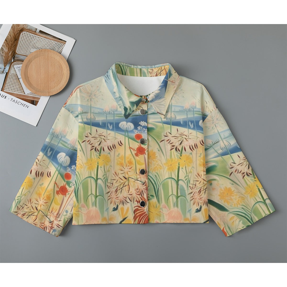 All-Over Print Women's Cropped Jacket | 245GSM Cotton