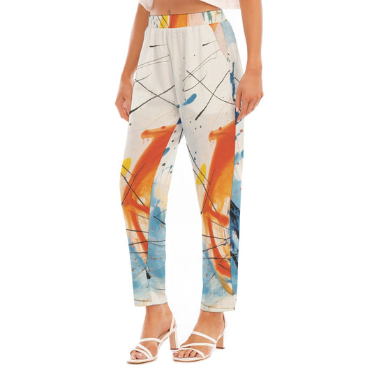 All-Over Print Women's Loose Straight-leg Pants