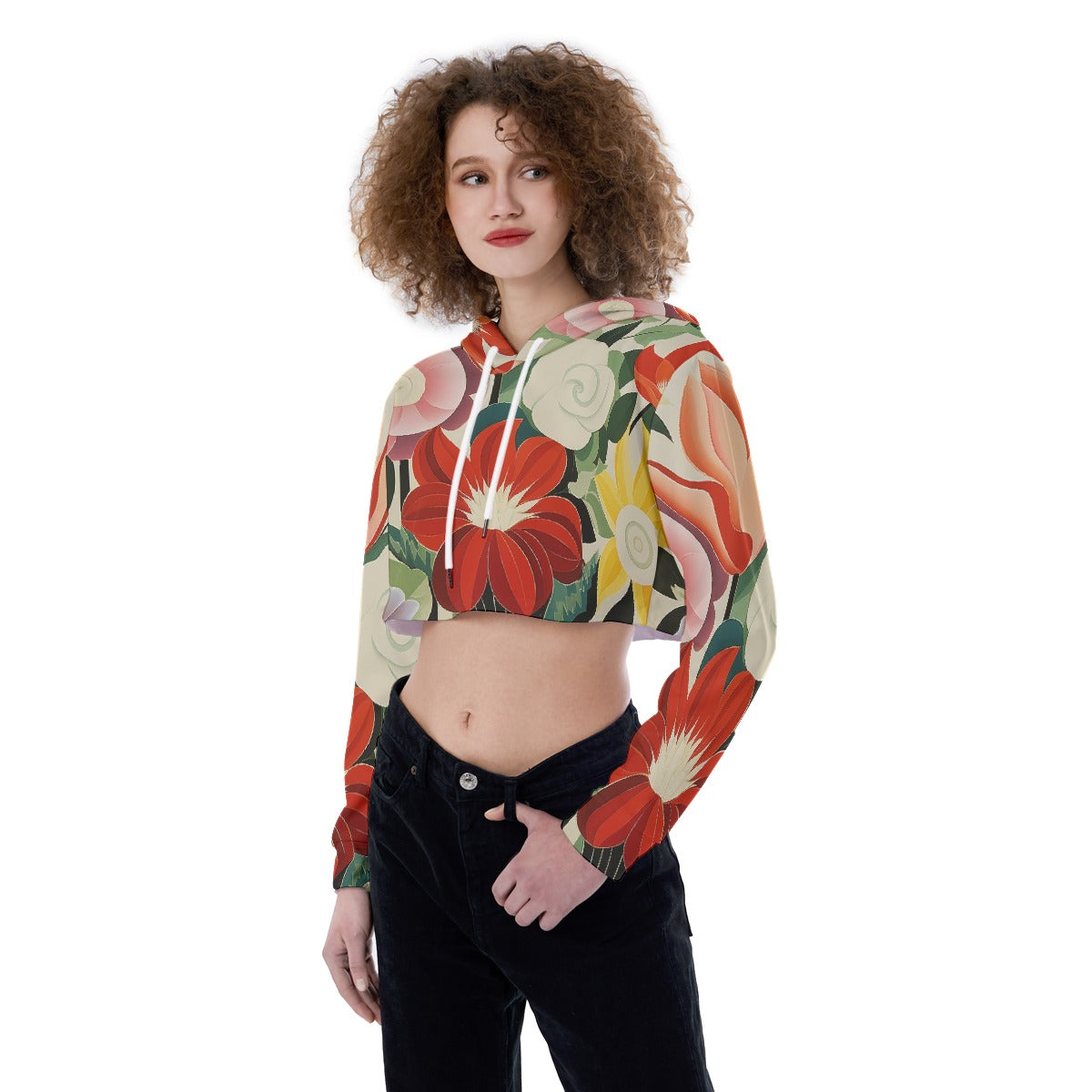 All-Over Print Women's Crop Top Hoodie