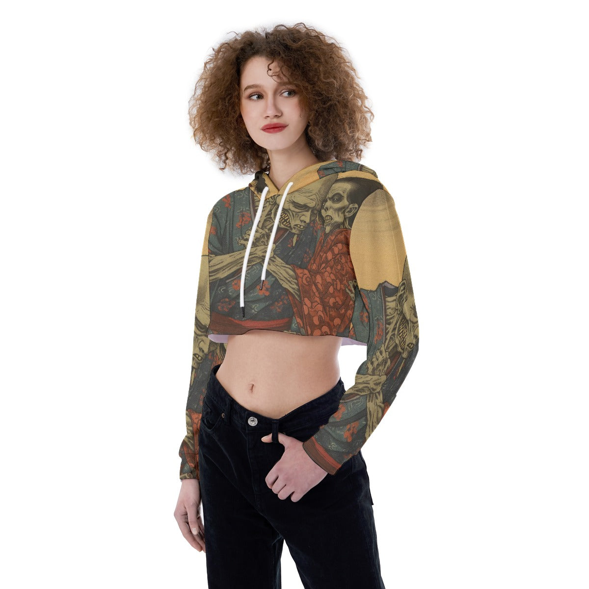 All-Over Print Women's Crop Top Hoodie