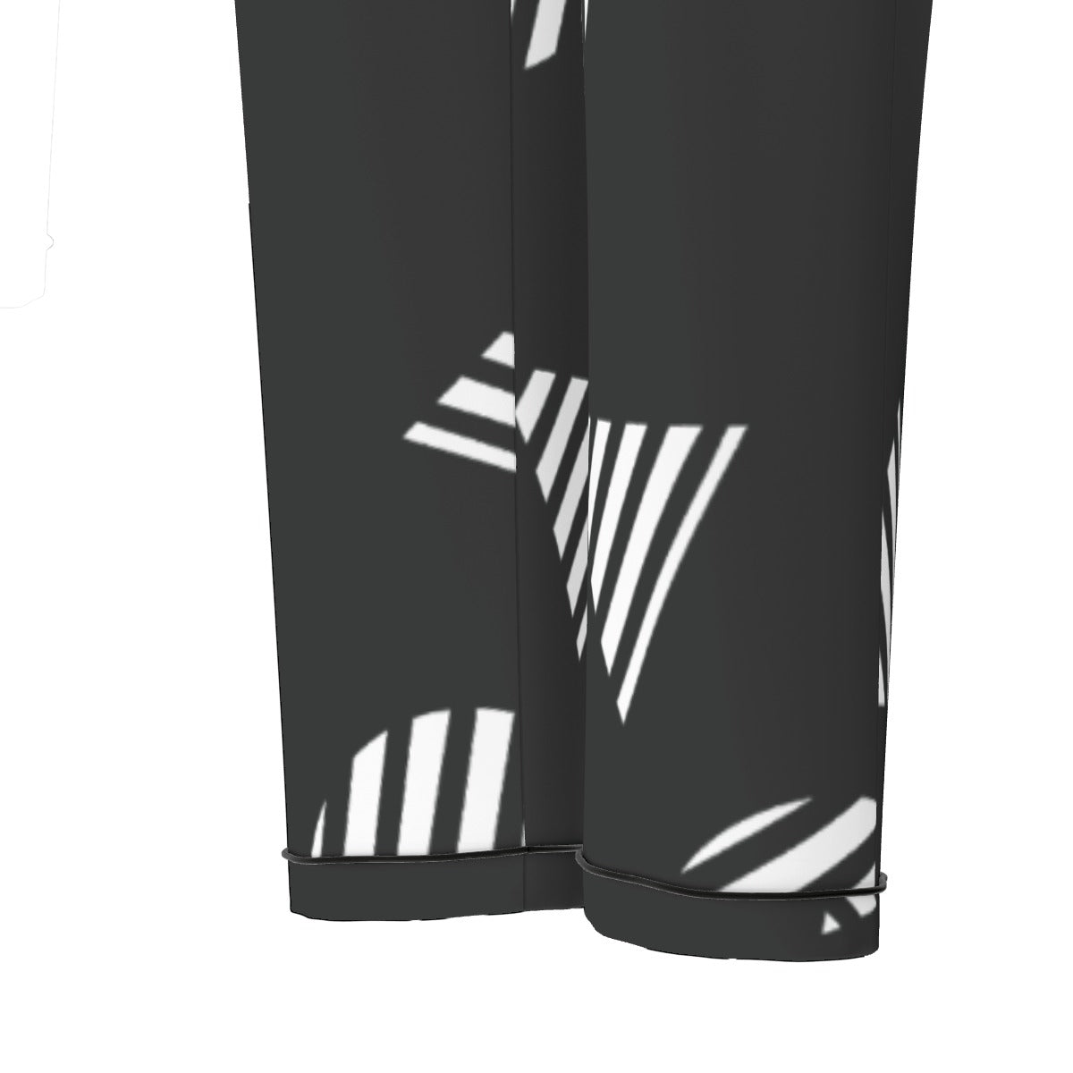 All-Over Print Women's Long Sleeve Pajama Set With Black Contrast Piping