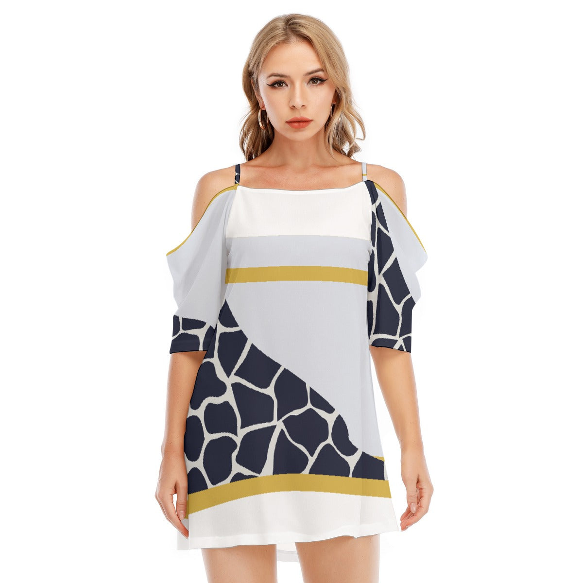 All-Over Print Women's Off-shoulder Cami Dress