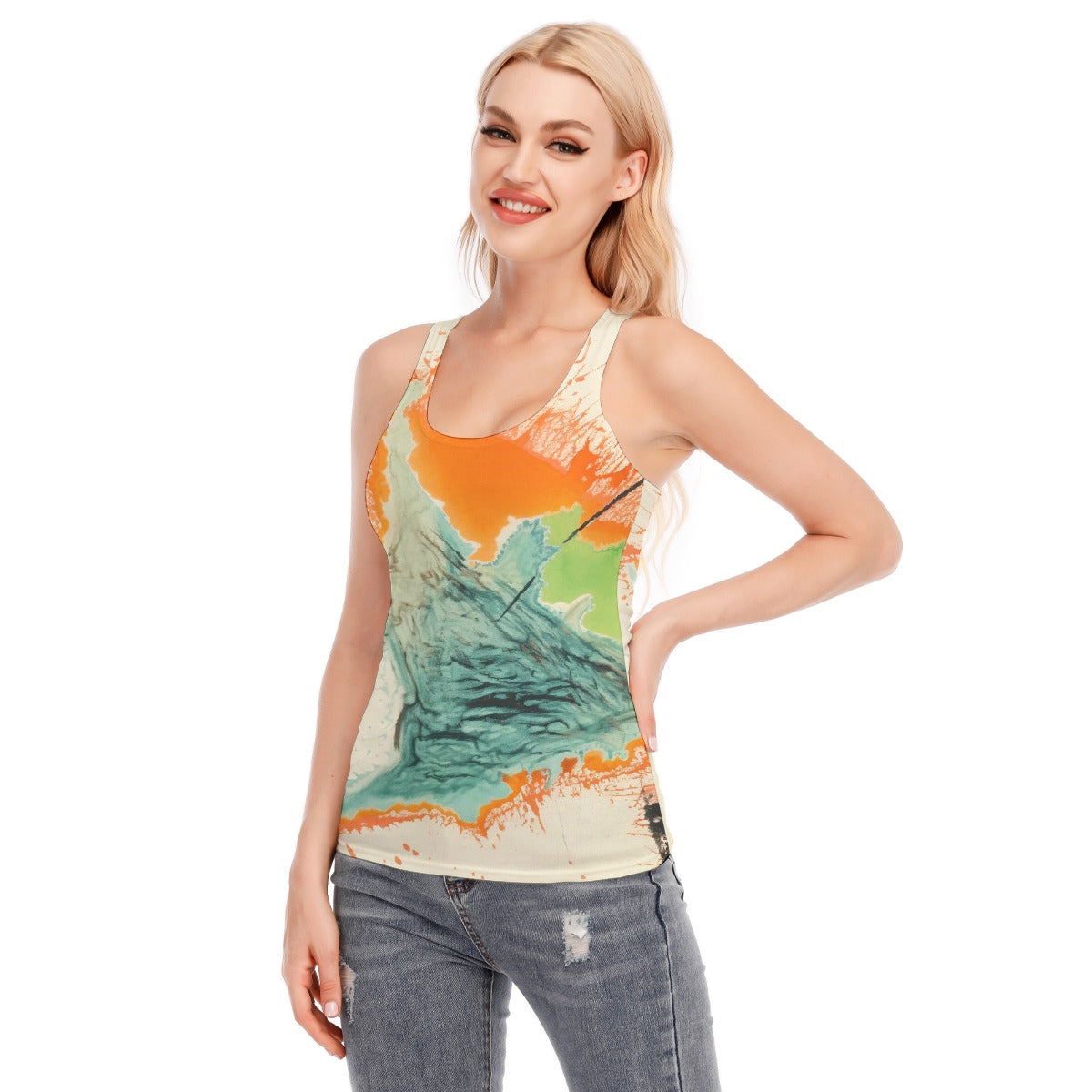 All-Over Print Women's Racer Vest | 190GSM Cotton