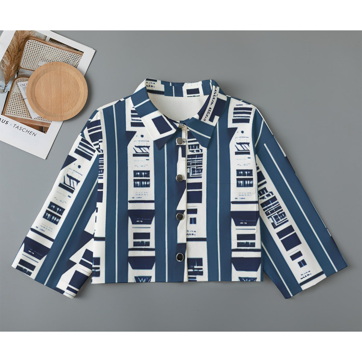 All-Over Print Women's Cropped Jacket | 245GSM Cotton