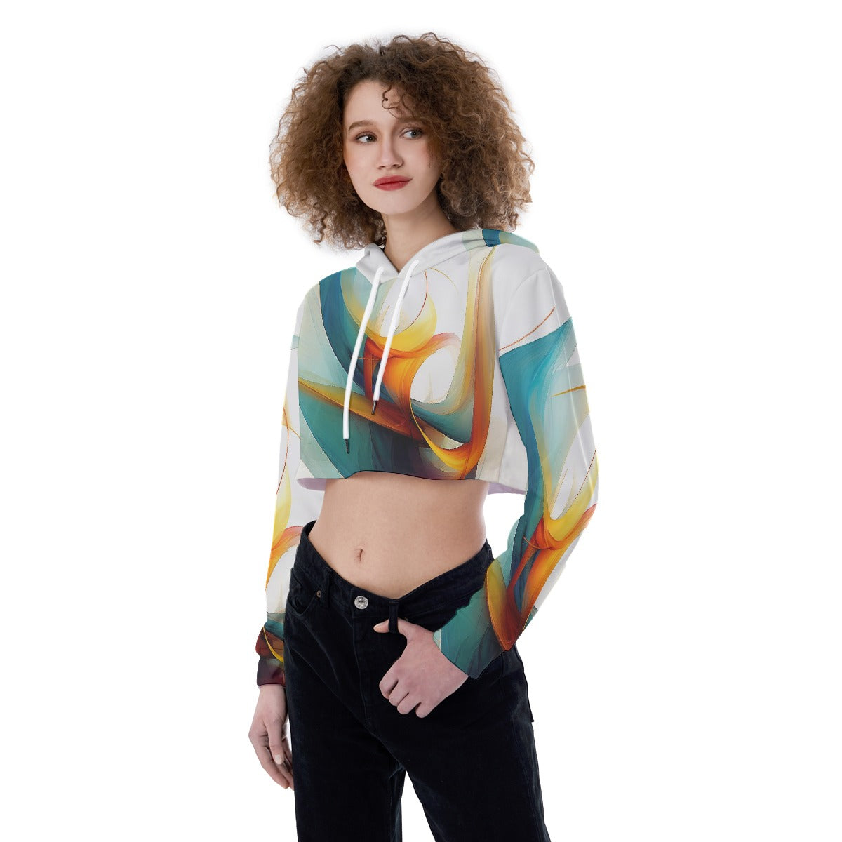 All-Over Print Women's Crop Top Hoodie
