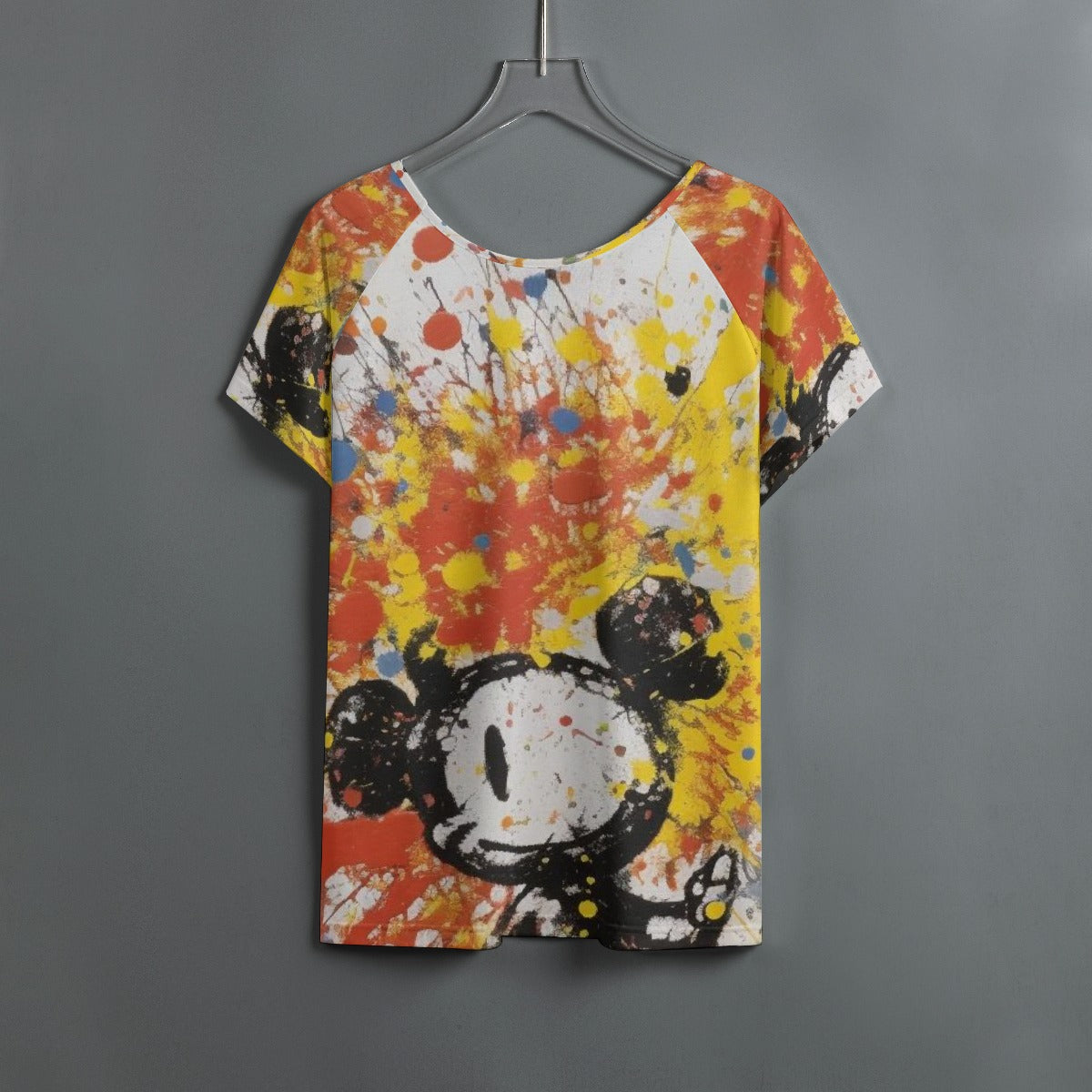 All-Over Print Women's Round Neck T-shirt With Raglan Sleeve
